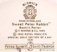 Sweet Peter Rabbit BP-11 backstamp